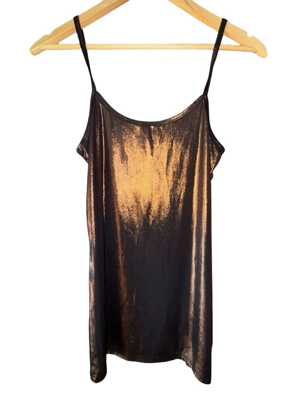 BKE Vintage Liquid Metal Bronze Copper Foil Y2K Camisole